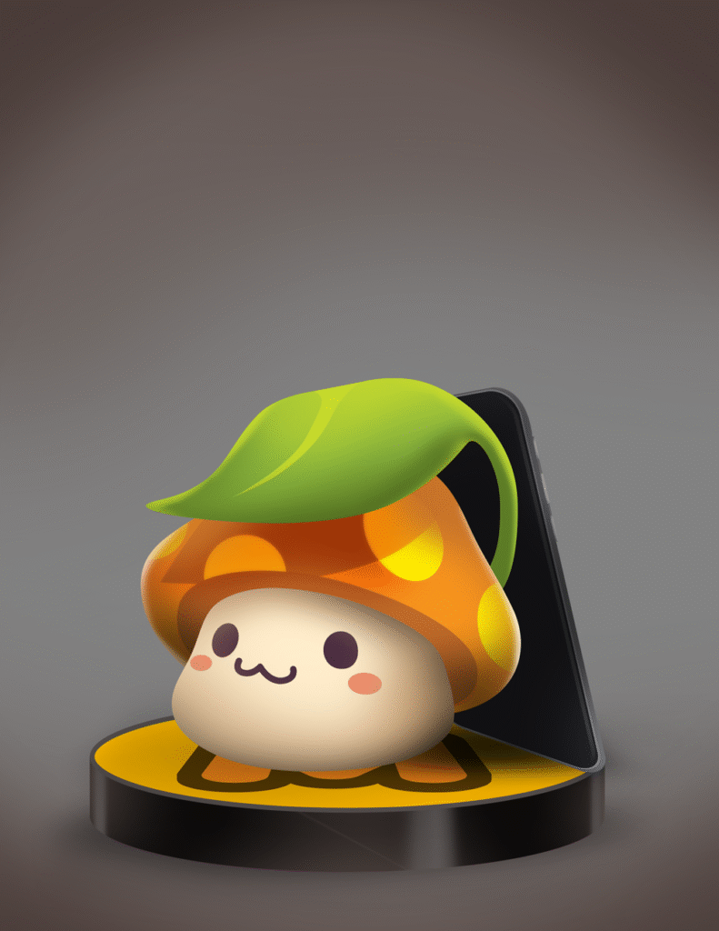 MSMW-466-210701-3rd-Annivesary-Merch-Phone-stand-orange-mushroom