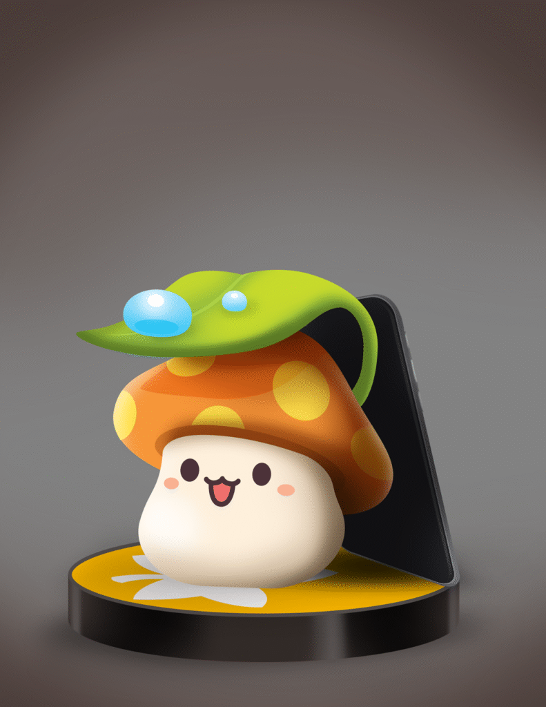 MSMW-466-210701-3rd-Annivesary-Merch-Phone-stand-orange-mushroom-updated